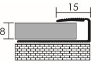 Lezáró profil, alu - 8 mm Lezáró profil, alu - 8 mm